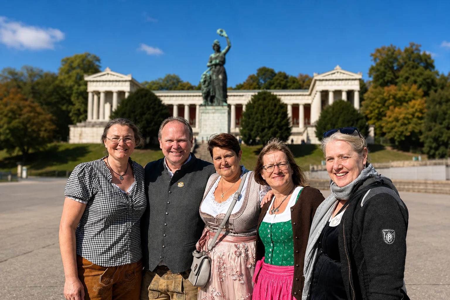 Das Team der Öllbrunner-Immobilien-GmbH vor der Bavaria in München